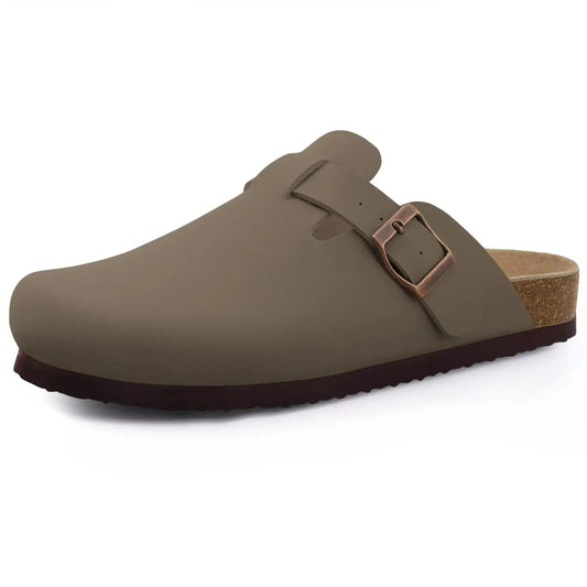 Crestar Cork Suede Mules Slippers For Women Fashion Men Clogs Shoes Classic Cork Antislip Outdoor Slippers With Arch Support